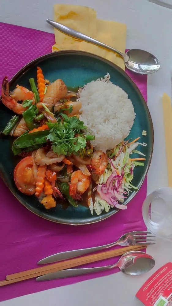 Légumes Sautés Sèches Et Crevettes